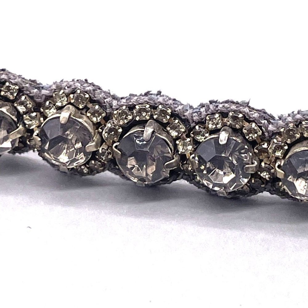 Faceted Crystal Leather Backed Headband - Picture 3 of 8